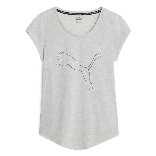 PERFORMANCE HEATHER CAT TEE W Light Gray