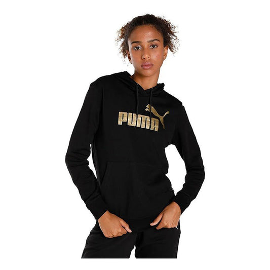 ESS+ Metallic Logo Hoodie TR PUMA Black-