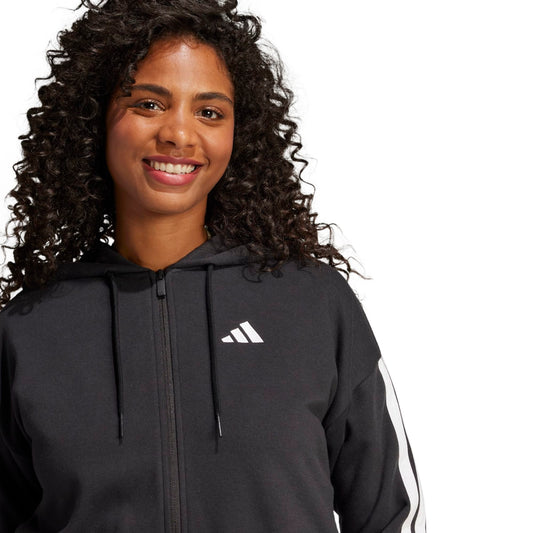 Essentials 3-Stripes French Terry Full-Zip Hoodie