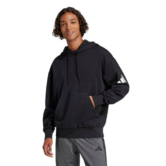 Essentials Loose-Fit 3 Bar Logo French Terry Hoodie